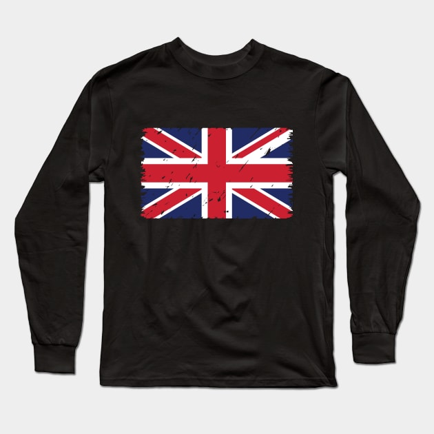 Flag United Kingdom. United Kingdom flag. National symbol of United Kingdom Long Sleeve T-Shirt by designgoodstore_2